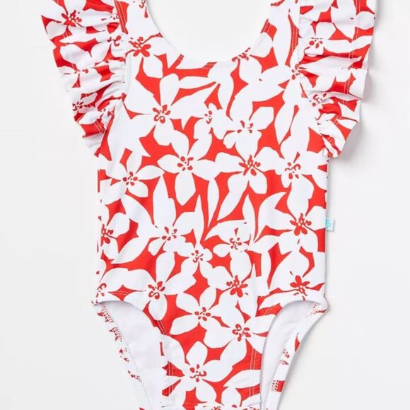 NWT Posh Peanut x LOFT One Piece Baby-Girl Ruffled Flutter Sleeve Swimsuit